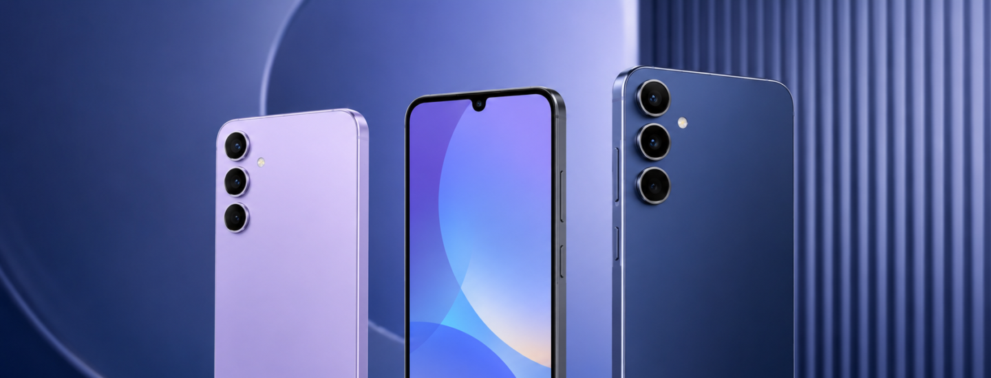 Imagem principal do artigo, três celulares em exibição
