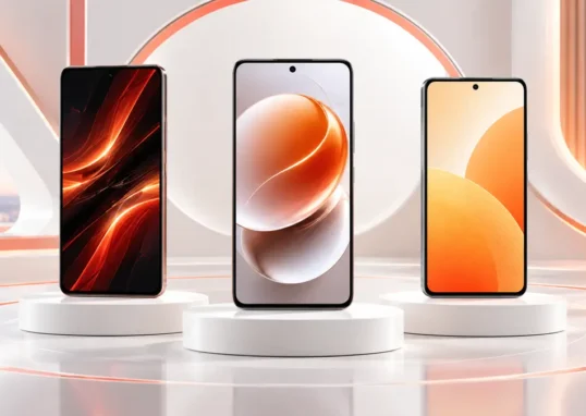 Três celulares representando os melhores modelos Xiaomi, Redmi e POCO custo-benefício de 2026.