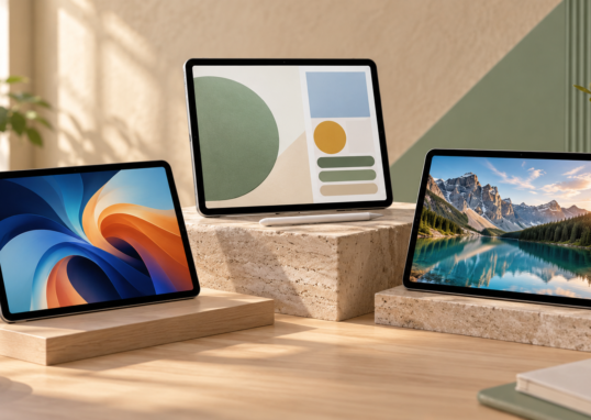 Três dos melhores tablets custo-benefício de 2026 para estudar, trabalhar e assistir a vídeos.